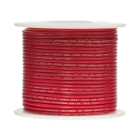 24 AWG Gauge Solid Hook Up Wire, 250 Ft Length, Red, 0.0201 Diameter, UL1007, 300 Volts